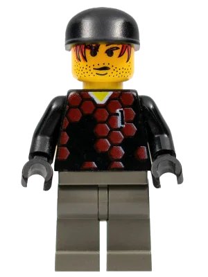 LEGO onderdeel Soccer Player - Red and Blue Team Goalie with Number 1 (soc055)