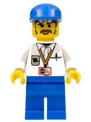 LEGO onderdeel Cameraman, Blue Legs, Blue Cap (stu001)