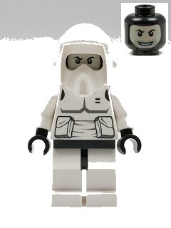 LEGO onderdeel Imperial Scout Trooper - Printed Black Head, Dark Bluish Gray Torso Print (sw0005b)