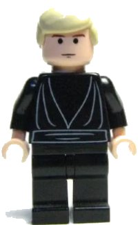 LEGO part Luke Skywalker -  Light Nougat, Black Tunic sw0083