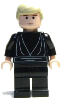 LEGO onderdeel Luke Skywalker -  Light Nougat, Black Tunic (sw0083)