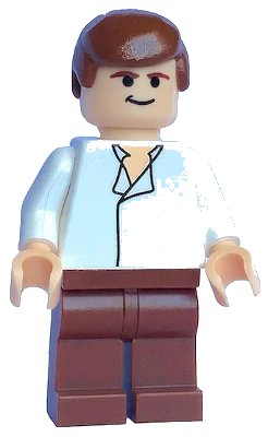 LEGO onderdeel Han Solo - Light Nougat, White Shirt, Reddish Brown Legs (sw0084)