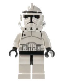 LEGO onderdeel Clone Trooper (Phase 2) - Black Head, Continuous Mouth sw0126