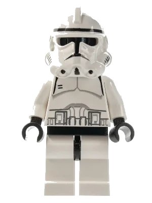 LEGO onderdeel Clone Trooper (Phase 2) - Black Head, Continuous Mouth (sw0126)