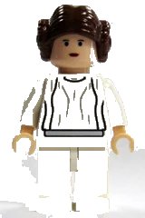 LEGO onderdeel Princess Leia - Light Nougat, White Dress, Small Eyes sw0175