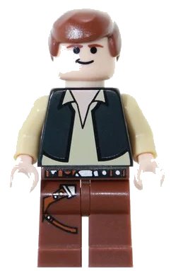 LEGO onderdeel Han Solo - Light Nougat, Black Vest (sw0179)