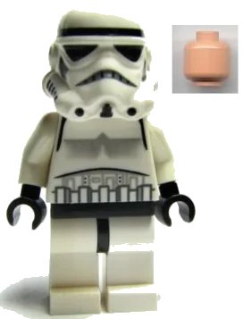 LEGO onderdeel Imperial Stormtrooper - Light Nougat Head, Dotted Mouth Helmet (sw0188a)