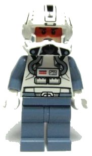 LEGO part Clone Trooper Pilot (Phase 2) - Sand Blue Arms and Legs, Frown sw0266