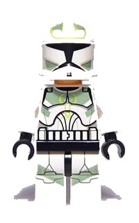 LEGO part Clone Trooper, Horn Company (Phase 1) - Sand Green and Lime Markings, Large Eyes sw0298