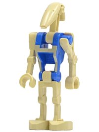 LEGO onderdeel Battle Droid Pilot with Blue Torso with Tan Insignia and One Straight Arm sw0360