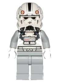LEGO onderdeel Clone Trooper V-wing Pilot (Phase 2) - Light Bluish Gray Arms and Legs, White Head sw0525