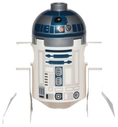 LEGO onderdeel Astromech Droid, R2-D2, Flat Silver Head, Red Dots and Small Receptor (sw0527)