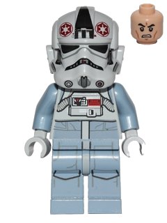 LEGO onderdeel AT-AT Driver - Dark Red Imperial Logo, Grimacing (sw0581)