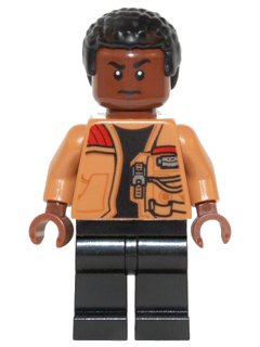 LEGO part Finn - Medium Nougat Jacket, Black Legs (sw0676)