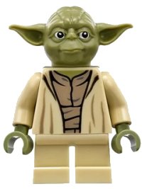 LEGO part Yoda - Olive Green, Open Robe with Large Creases sw0707