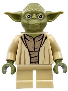 LEGO onderdeel Yoda - Olive Green, Open Robe with Large Creases (sw0707)