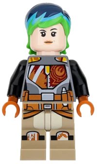LEGO onderdeel Sabine Wren - Bright Green and Dark Blue Hair sw0742