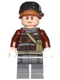 LEGO onderdeel Rebel Trooper - Light Nougat Head, Helmet with Pearl Dark Gray Band (Private Calfor) sw0805