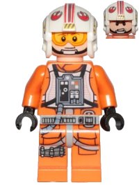 LEGO onderdeel Luke Skywalker (Pilot, Printed Legs, Visor Up / Down) sw0991
