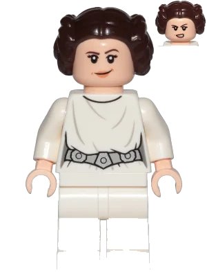 LEGO onderdeel Princess Leia (White Dress, Detailed Belt, Crooked Smile) (sw0994)