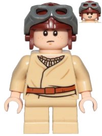 LEGO onderdeel Anakin Skywalker (Short Legs, Reddish Brown Aviator Cap) sw1001