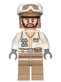 LEGO onderdeel Hoth Rebel Trooper White Uniform, Dark Tan Legs (Brown Angular Beard) sw1008