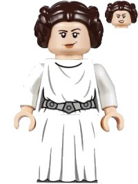 LEGO part Princess Leia (White Dress, Detailed Belt, Skirt Part) sw1036