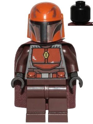 LEGO onderdeel Mandalorian Tribe Warrior - Male, Dark Brown Cape, Dark Orange Helmet (sw1079)