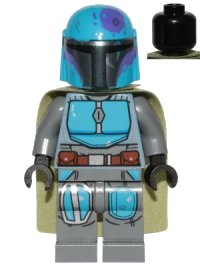 LEGO onderdeel Mandalorian Tribe Warrior - Male, Olive Green Cape, Dark Azure Helmet sw1080