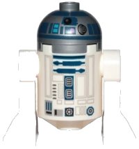 LEGO part Astromech Droid, R2-D2, Flat Silver Head, Dark Pink Dots and Large Receptor sw1085