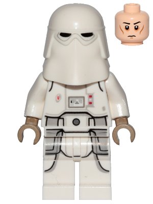 LEGO onderdeel Snowtrooper, Printed Legs, Dark Tan Hands, Cheek Lines, Frown (sw1103)