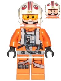 LEGO part Luke Skywalker (Pilot, Printed Legs, Visor Up / Down, Askew Front Panel) sw1139