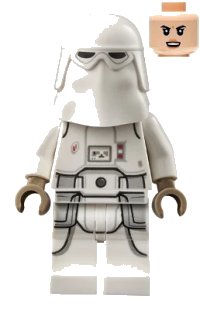 LEGO part Snowtrooper - Female, Printed Legs, Dark Tan Hands, Light Nougat Head, Angry Smile sw1178