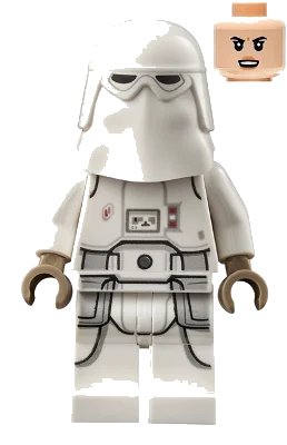 LEGO onderdeel Snowtrooper - Female, Printed Legs, Dark Tan Hands, Light Nougat Head, Angry Smile (sw1178)