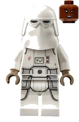 LEGO onderdeel Snowtrooper - Male, Printed Legs, Dark Tan Hands, Reddish Brown Head, Grimace (sw1179)