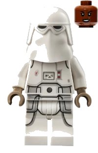 LEGO part Snowtrooper - Female, Printed Legs, Dark Tan Hands, Reddish Brown Head, Open Mouth Smirk sw1180