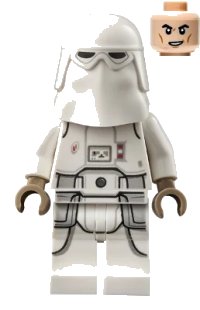 LEGO part Snowtrooper, Printed Legs, Dark Tan Hands, Cheek Lines, Lopsided Grin sw1181