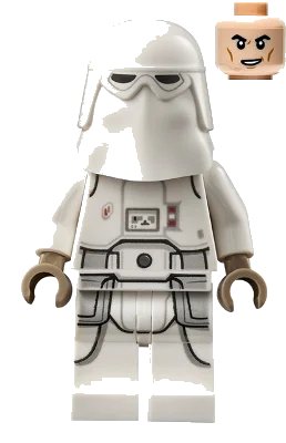 LEGO onderdeel Snowtrooper, Printed Legs, Dark Tan Hands, Cheek Lines, Lopsided Grin (sw1181)