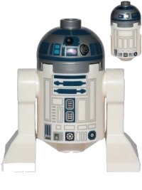 LEGO part Astromech Droid, R2-D2, Flat Silver Head, Dark Pink Dots, Large Receptor, Back Printing sw1202