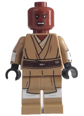 LEGO onderdeel Mace Windu (Dark Tan Legs, Open Mouth, Printed Arms) (sw1205)