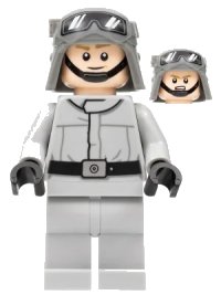 LEGO onderdeel Imperial AT-ST Driver - Helmet with Molded Goggles, Light Bluish Gray Jumpsuit, Plain Legs sw1217