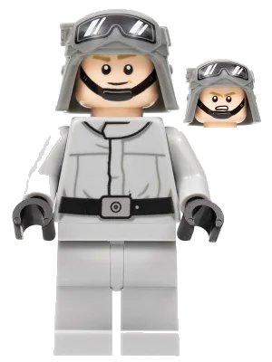 LEGO onderdeel Imperial AT-ST Driver - Helmet with Molded Goggles, Light Bluish Gray Jumpsuit, Plain Legs (sw1217)