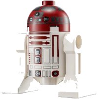 LEGO onderdeel Astromech Droid, R4-P17 - Silver Band Around Dome, Dark Bluish Gray Rectangles sw1221