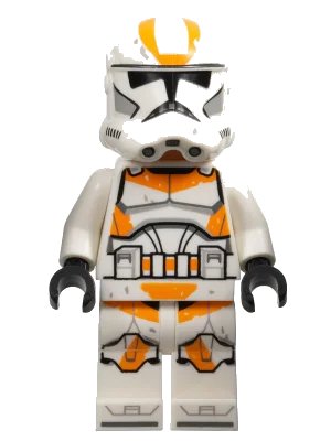 LEGO onderdeel Clone Trooper, 212th Attack Battalion (Phase 2) - White Arms, Dirt Stains, Nougat Head, Helmet with Holes (sw1235)
