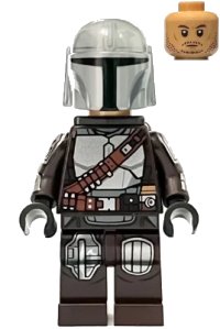 LEGO part The Mandalorian / Din Djarin / 'Mando' - Silver Beskar Armor, Jet Pack, Helmet with Top Lines sw1258