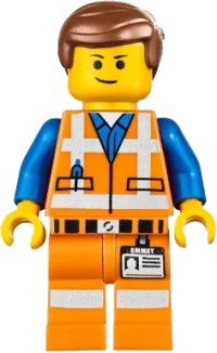 LEGO part Emmet - Lopsided Closed Mouth Smile, without Piece of Resistance tlm087