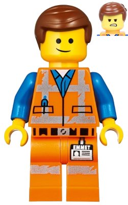 LEGO onderdeel Emmet - Lopsided Smile / Angry, Worn Uniform (tlm142)