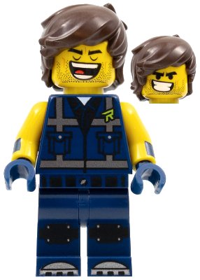 LEGO onderdeel Rex Dangervest - Eyes Closed / Large Lopsided Grin with Teeth (tlm181)