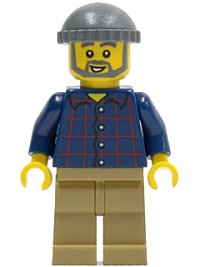 LEGO part LEGO Brand Store Male, Plaid Button Shirt, Dark Tan Legs (no back printing) {München} tls073