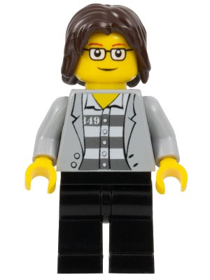 LEGO onderdeel LEGO Brand Store Male, Jail Prisoner Jacket over Prison Stripes (no specific back printing) {Leeds} (tls079)